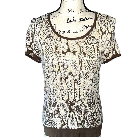 Etcetera olive & off-white skirt & top set medium - Picture 3 of 5